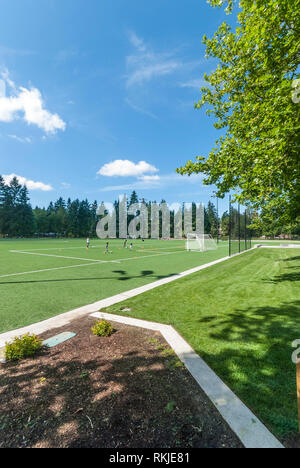 Robinswood Soccer Fields in Bellevue, Washington. Stock Photo