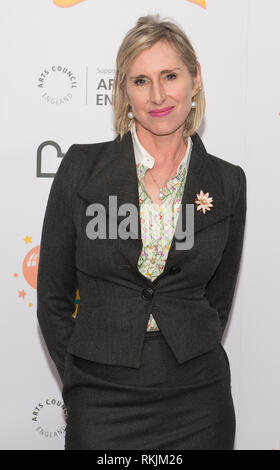 Waterstone’s Piccadilly, London, UK. 11 February, 2019. As part of the Waterstones Children’s Laureate 20th anniversary celebrations, former Laureates reunite to mark the publication of the new Laureate anthology Flights of Fancy (Walker Books). Image: English children's author and illustrator Lauren Child. Credit: Malcolm Park/Alamy Live News. Stock Photo