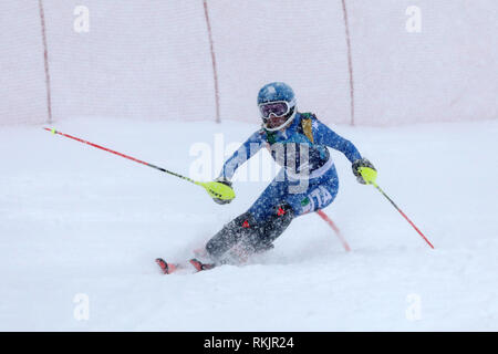 Sarajevo, Bosnia and Herzegovina (BiH). 11th Feb, 2019. Italy's Annette Belfrond competes during the women's giant slalom competition at the European Youth Olympic Festival (EYOF 2019) on Mountain Jahorina, near Sarajevo, Bosnia and Herzegovina (BiH), on Feb. 11, 2019. Credit: Nedim Grabovica/Xinhua/Alamy Live News Stock Photo