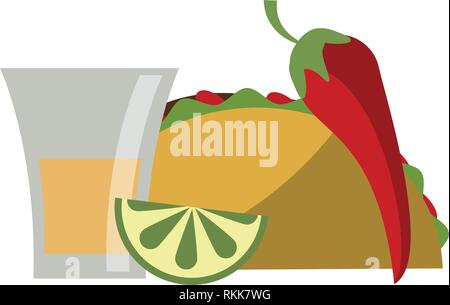 Mexican taco food Stock Vector