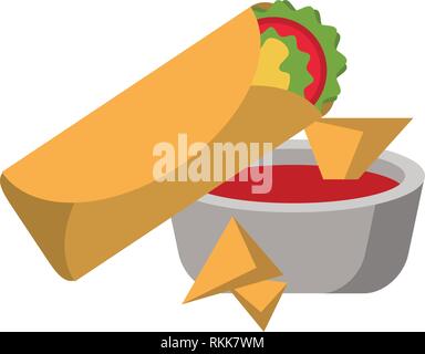 Mexican taco food Stock Vector