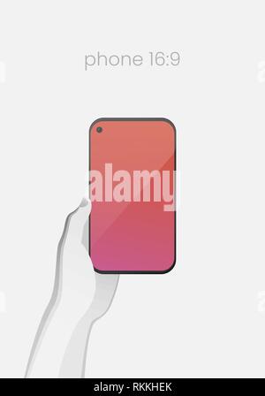 All-screen smartphone with in-screen selfie camera Stock Vector