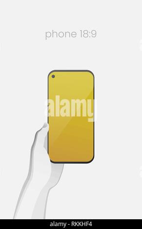 All-screen smartphone with in-screen selfie camera Stock Vector