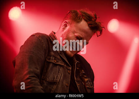 The American band The Lone Bellow performs a live concert at the Danish music festival Jelling Festival 2016. Here guitarist Brian Elmquist is seen live on stage. Denmark, 28/05 2016. EXCLUDING DENMARK. Stock Photo