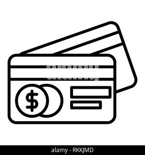 credit card Icon, Vector Illustration, Finance Outline Stock Photo