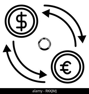 Currency Icon, Vector Illustration, Finance Outline Stock Photo