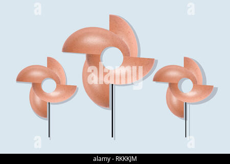 Windmill pinwheel from eggs, conceptual easter card Stock Photo