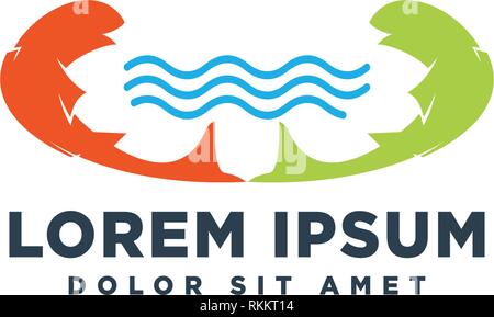 fishing and hunting creative logo template vector illustration icon element isolated - vector Stock Vector