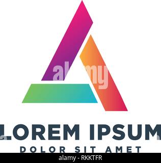 letter a abstract initial logo template vector illustration icon element isolated - vector Stock Vector