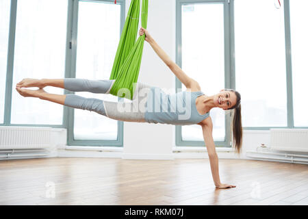 Aero Yoga Practice Stock Photo