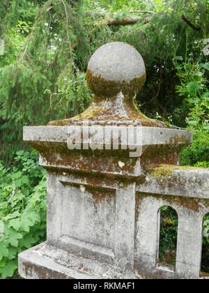 Historic river bridge railing post in California, USA Stock Photo