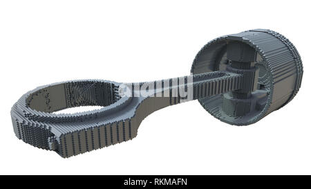 3d printed car piston isolated Stock Photo