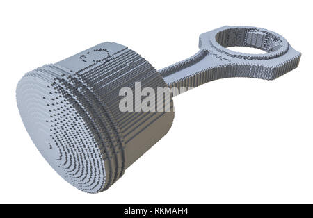 3d printed car piston isolated Stock Photo