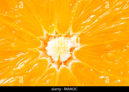 Fresh orange half close up Stock Photo