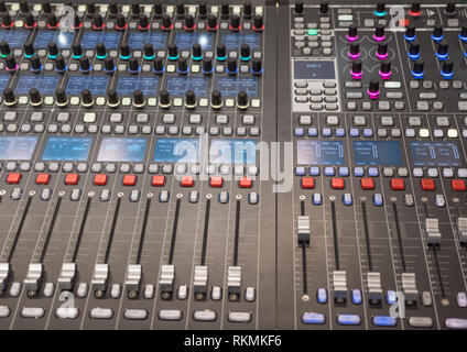 Remote control console for vision mixer video processor Stock Photo