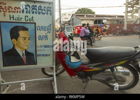 Barber shop in Phnom Penh Stock Photo