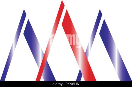 This logo is shaped like three triangles or three letters a. This is a logo created for business needs in the field of technology such as creating app Stock Vector
