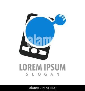 Circle screen guard phone logo concept design. Symbol graphic template element Stock Vector