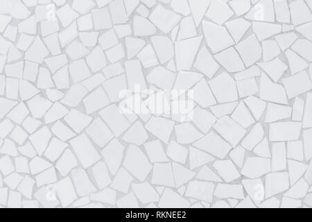Broken tiles mosaic seamless pattern. White and Grey the tile wall high resolution real photo or brick seamless and texture interior background. Stock Photo