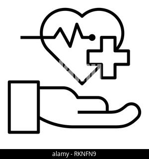 Heart Icon, Vector Illustration, Healthcare Outline Stock Photo