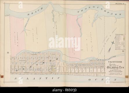 Map of Atlantic City Ventnor City New Jersey Beach Town NJ 