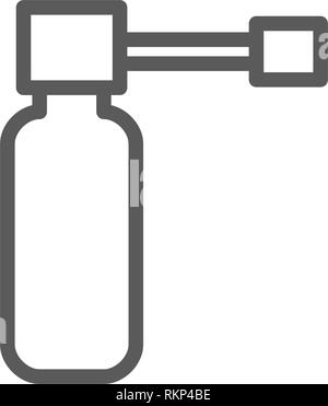 Medicinal throat spray line icon. Isolated on white background Stock Vector