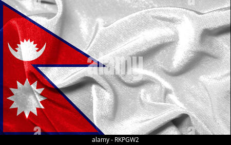 Realistic flag of Nepal on the wavy surface of fabric Stock Photo - Alamy