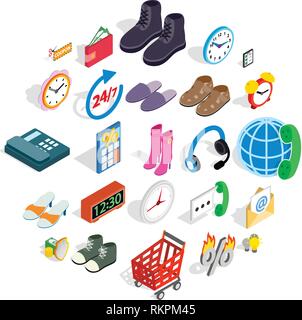 Business program icons set, isometric style Stock Vector