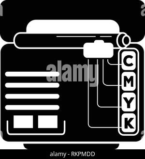Logo printer icon, simple style Stock Vector