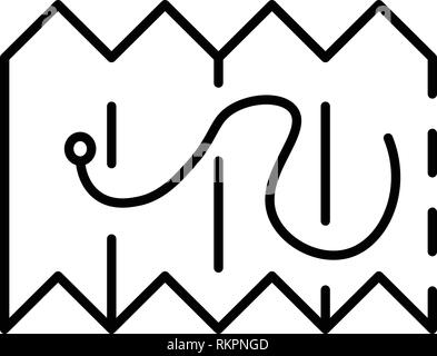 Ski resort map icon, outline style Stock Vector
