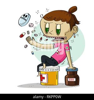 Illness and disease - related health problems, concept cartoon vector illustration. 011 Stock Vector