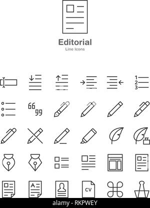 Modern web and mobile application pictograms collection. Line art intercece icons set. Modern minimalistic flat design. 018 Stock Vector