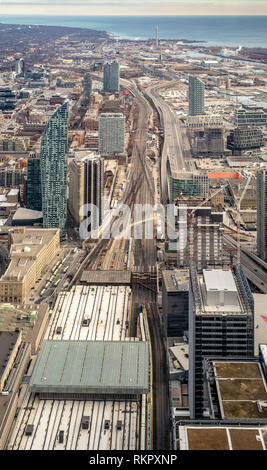 Eastern view taken from the top of CN Tower. Toronto, Ontario, Canada. Stock Photo