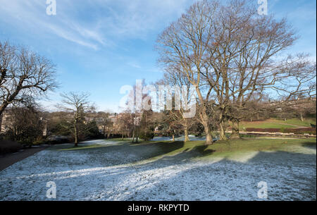Calverley Grounds, Royal Tunbridge Wells, Kent UK. Photographed on an icy winter's day. Stock Photo