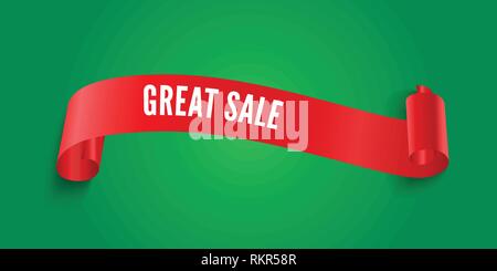 red web ribbon banner. Vector illustration for design Stock Vector