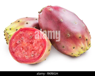 Prickly pears or opuntia fruits on white background. File contains clipping path. Stock Photo