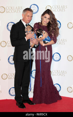 Gary and Danielle Lineker  arrive for the Collars And Coats Gala Ball in aid of Battersea Dogs and Cat Home Stock Photo