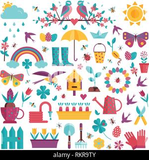 Spring Planting Icon Set Stock Vector