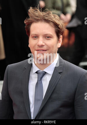 Gareth Edwards arrives at the European Premiere of 'Godzilla' at Odeon Leicester Square in London, England Stock Photo