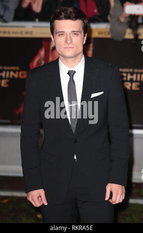 Josh Hutcherson arrives at The Hunger Games: Catching Fire World Premiere at The Odeon, Leicester Square Stock Photo