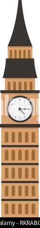 Big ben tower icon. Flat illustration of big ben tower vector icon for web design Stock Vector