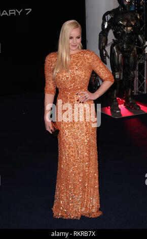 Abbie Cornish arrives at The World Premiere of Robocop at BFI IMAX Cinema in London Stock Photo
