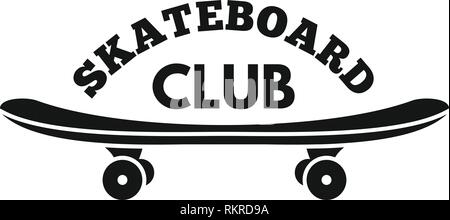 Skateboard club logo. Simple illustration of skateboard club vector logo for web design isolated on white background Stock Vector