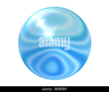 transparent blue sphere isolated on white background Stock Photo