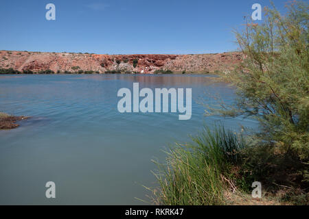 Lea Lake at Bottomless Lakes State Park in New Mexico, southeast of Roswell, United States of America. View of beautiful American park and nature Stock Photo