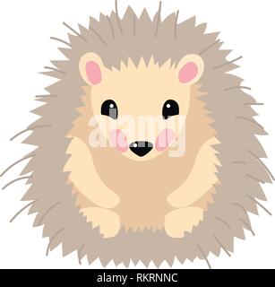 vector cartoon animal clip art cute hedgehog Stock Vector