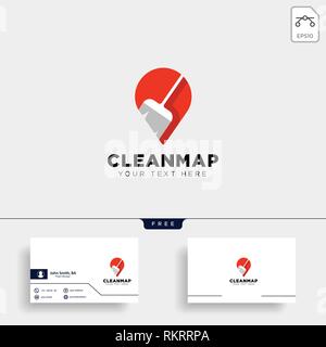 cleaning map location navigator logo template vector illustration icon element isolated - vector Stock Vector