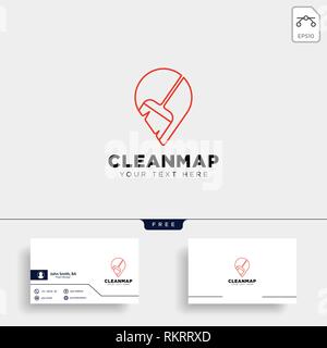 cleaning map location navigator logo template vector illustration icon element isolated - vector Stock Vector