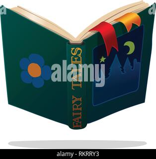 vector cartoon open book fairy tale story Stock Vector