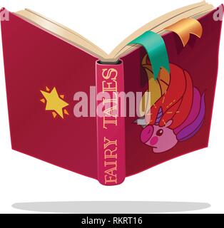 vector cartoon open book fairy tale story Stock Vector